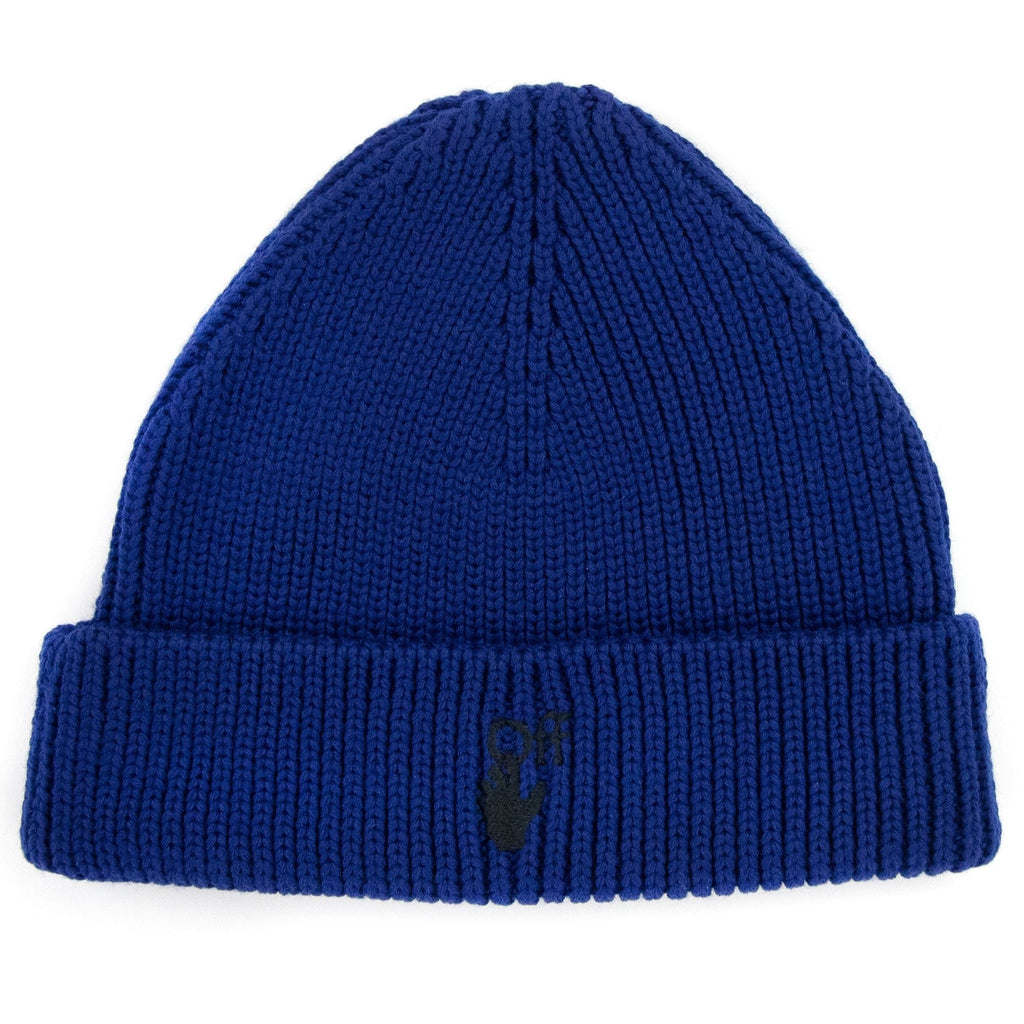 Off White Hand Off Wool Rib Beanie Blue Black