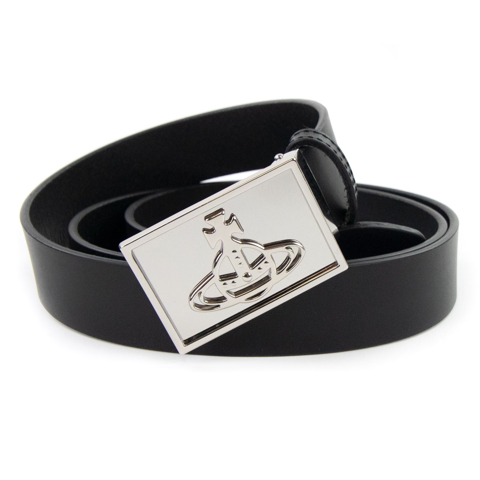 Vivienne Westwood Orb Square Buckle Belt Black/silver