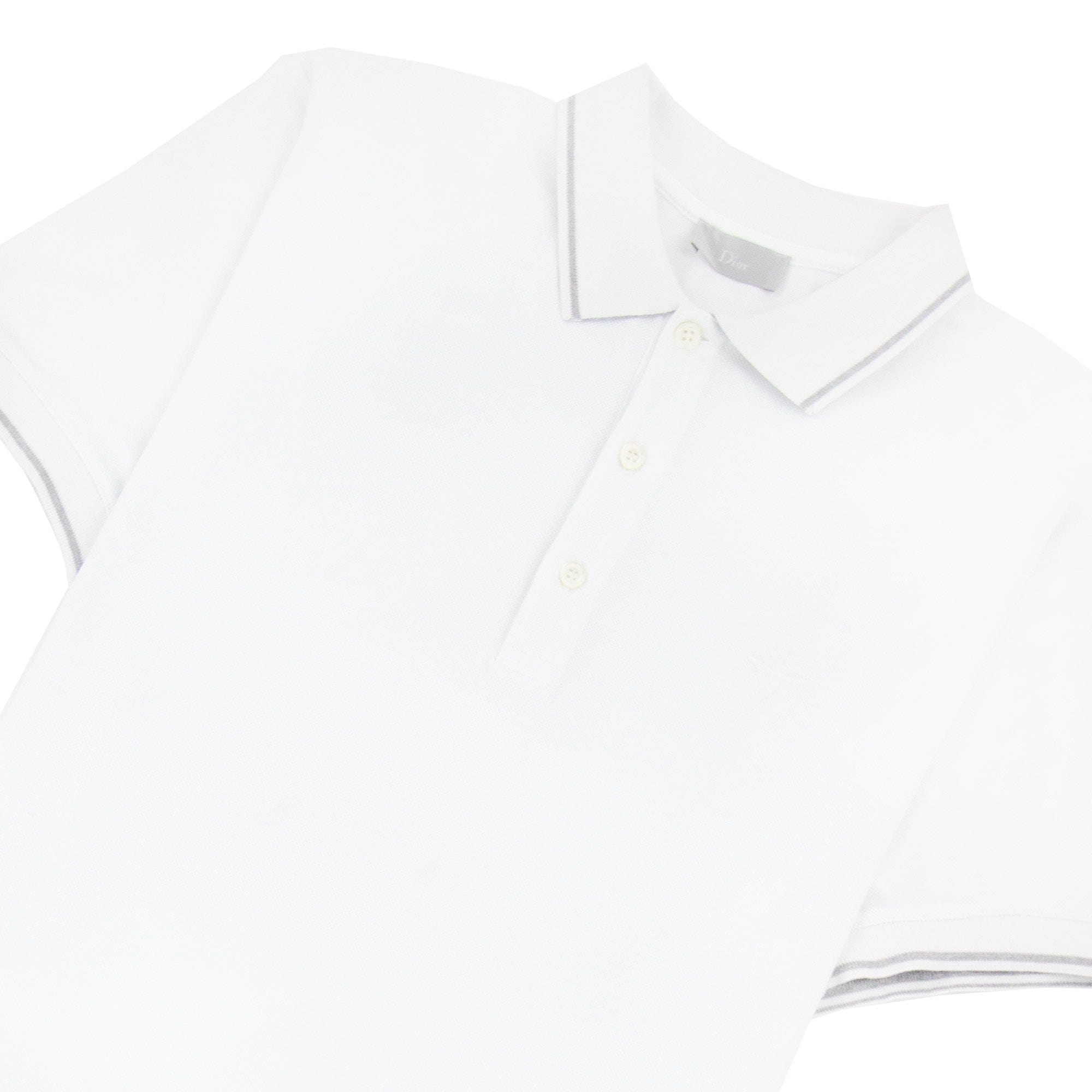 Christian Dior Bee Embroidery Polo S/s White