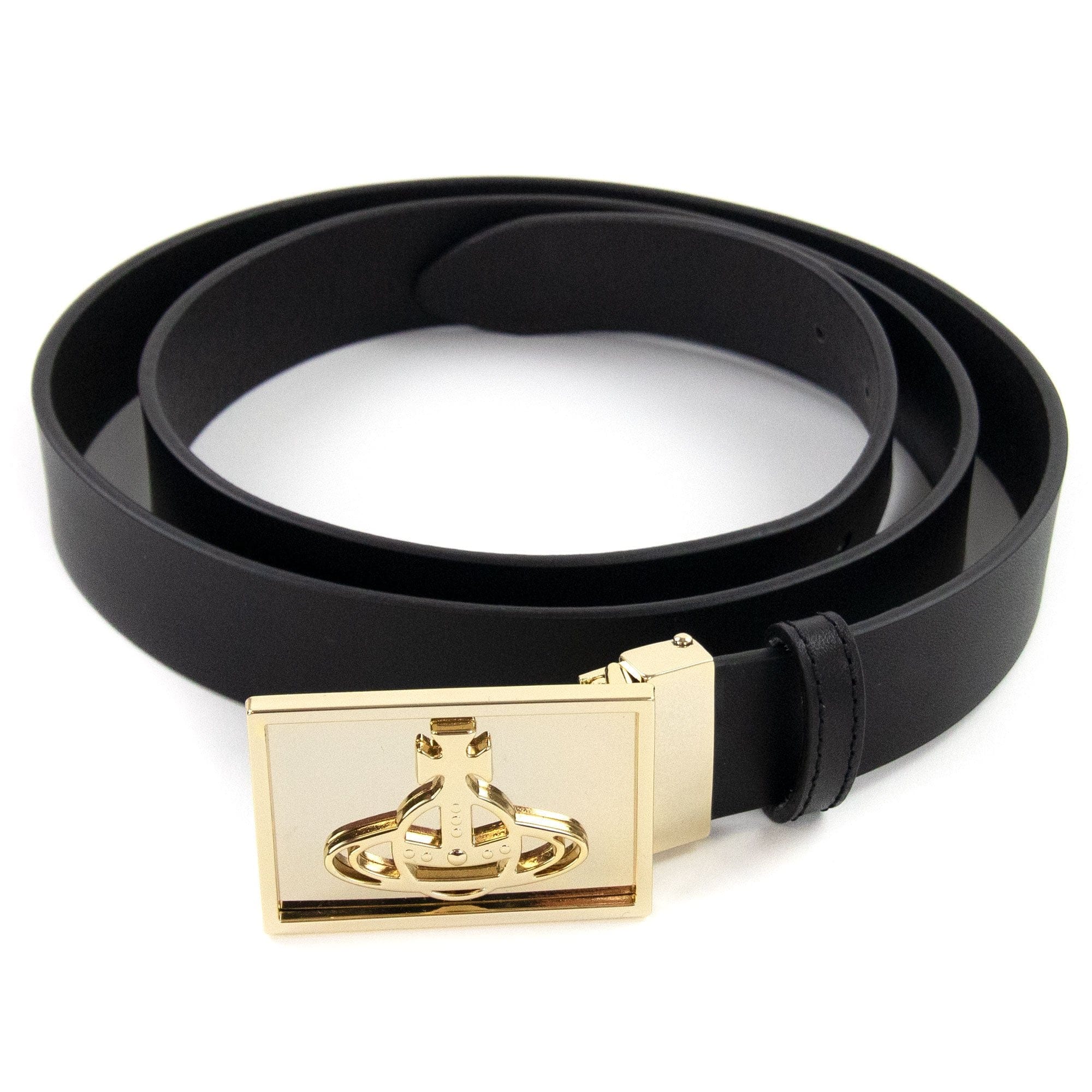 Vivienne Westwood Orb Square Buckle Belt Black/Gold