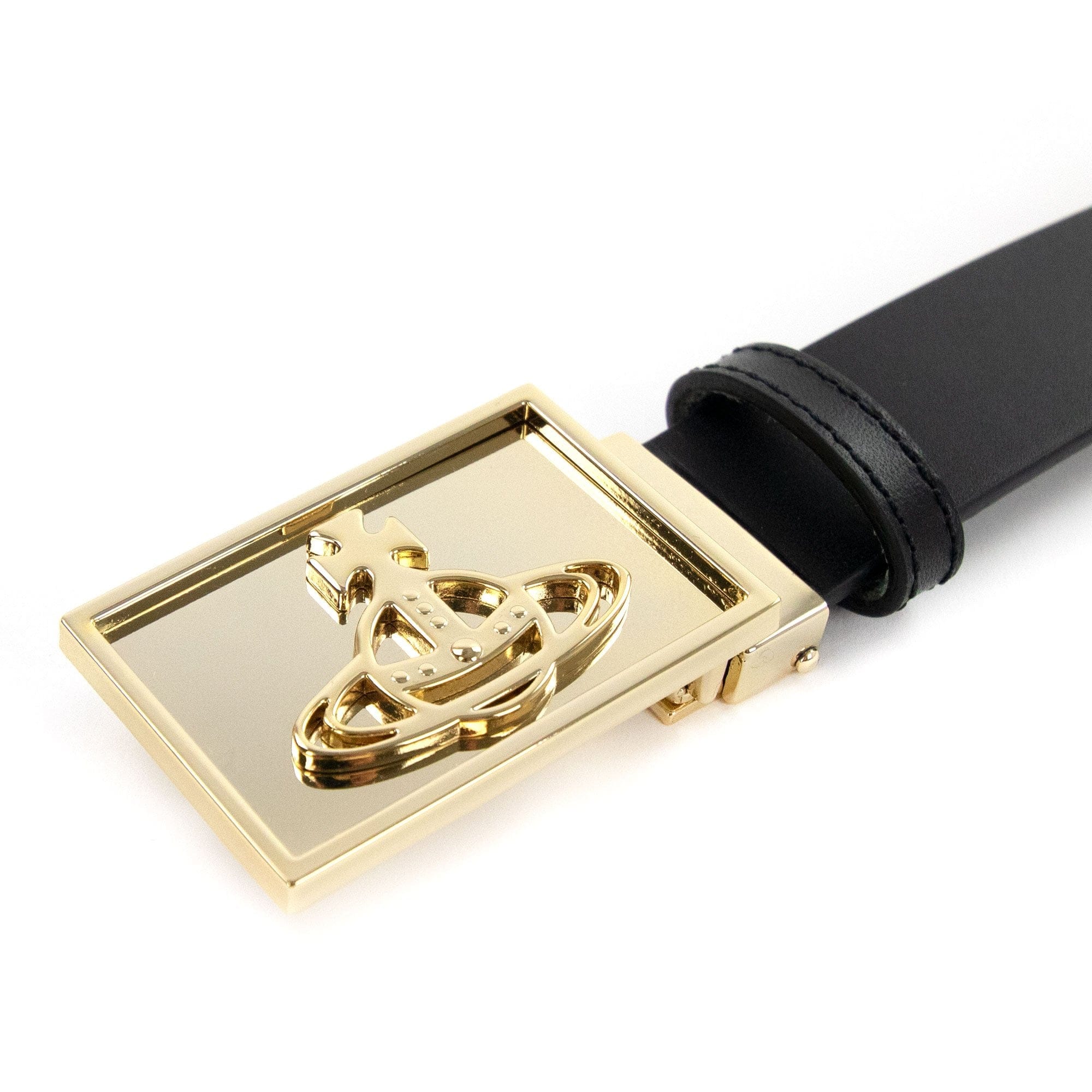 Vivienne Westwood Orb Square Buckle Belt Black/Gold