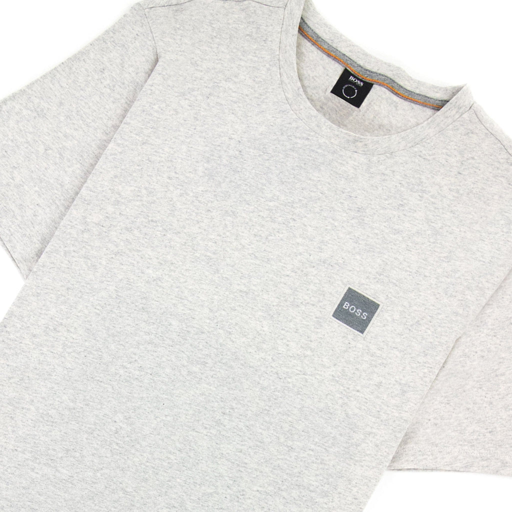 Hugo Boss Tales 1 Patch Logo T Shirt Marl Grey