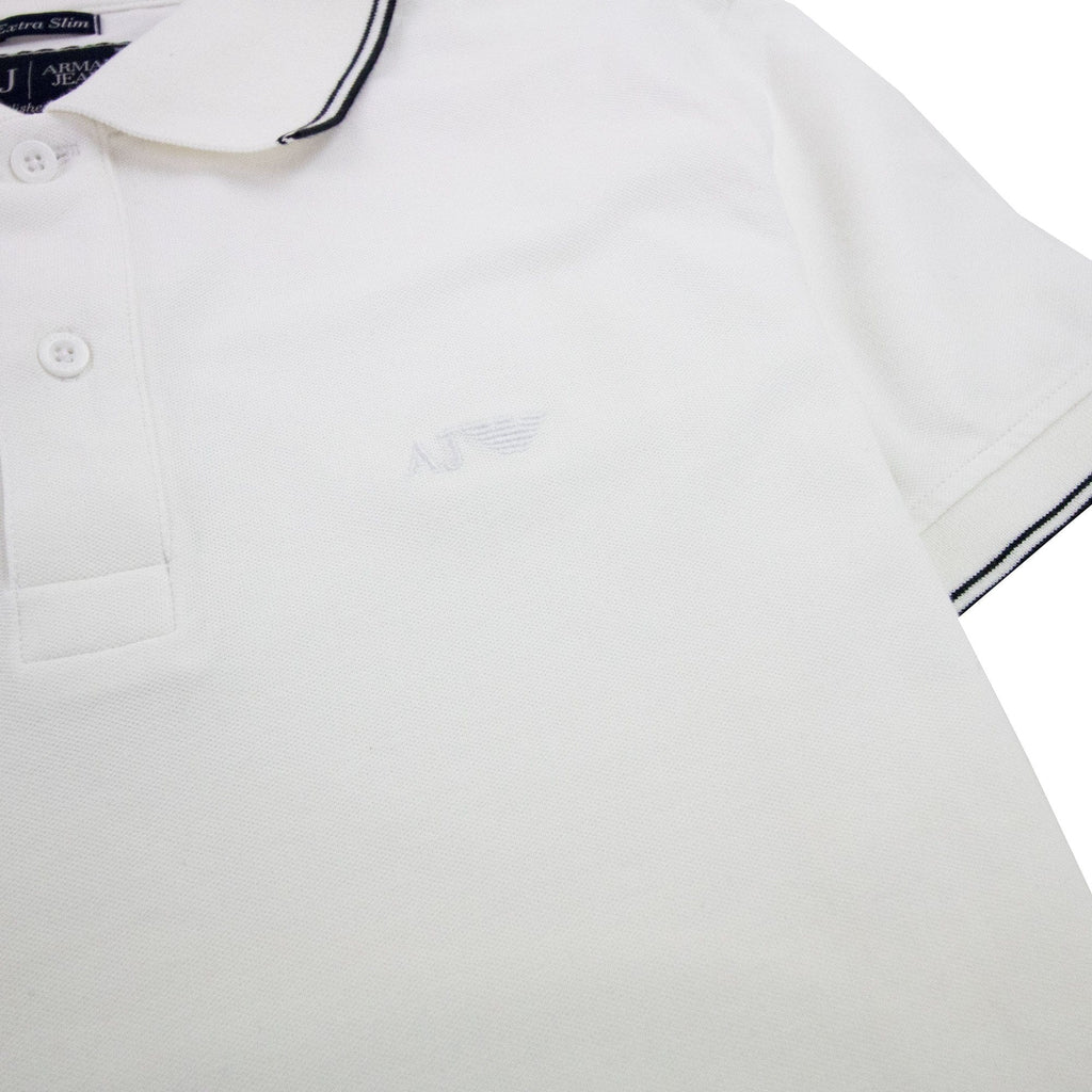 Armani Jeans Twin Tipped Slim S/s Polo White