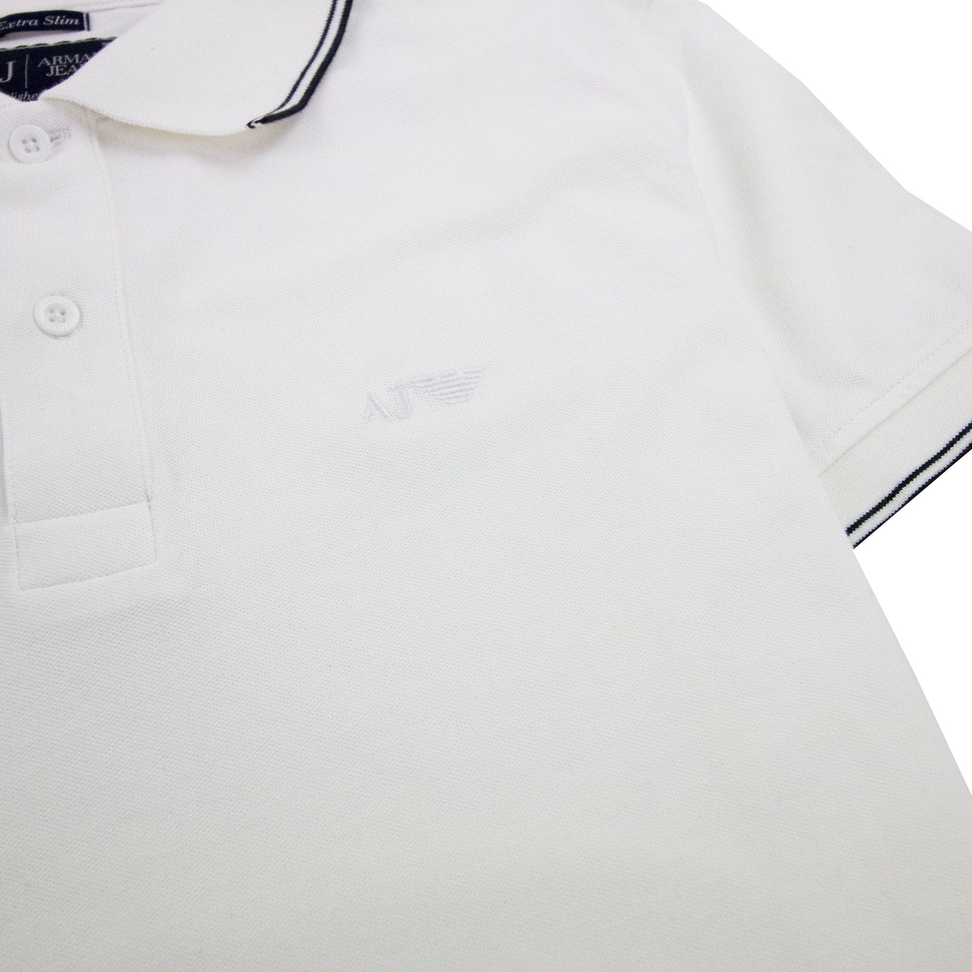 Armani Jeans Twin Tipped Slim S/s Polo White