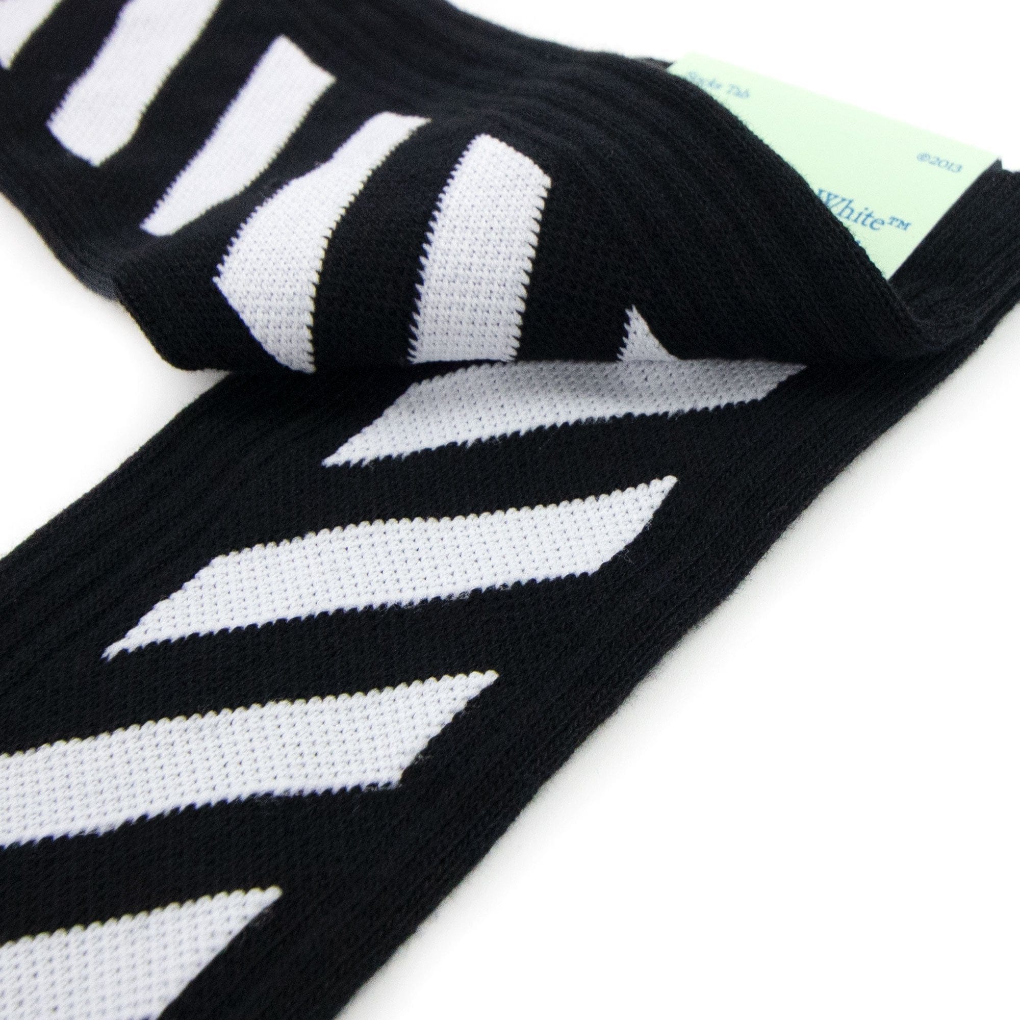 Off White Diagonals Mid Socks Black/White