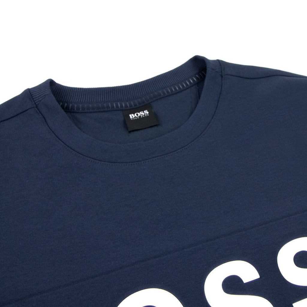 Hugo Boss Salbo 1 Printed Logo Sweatshirt Navy 410