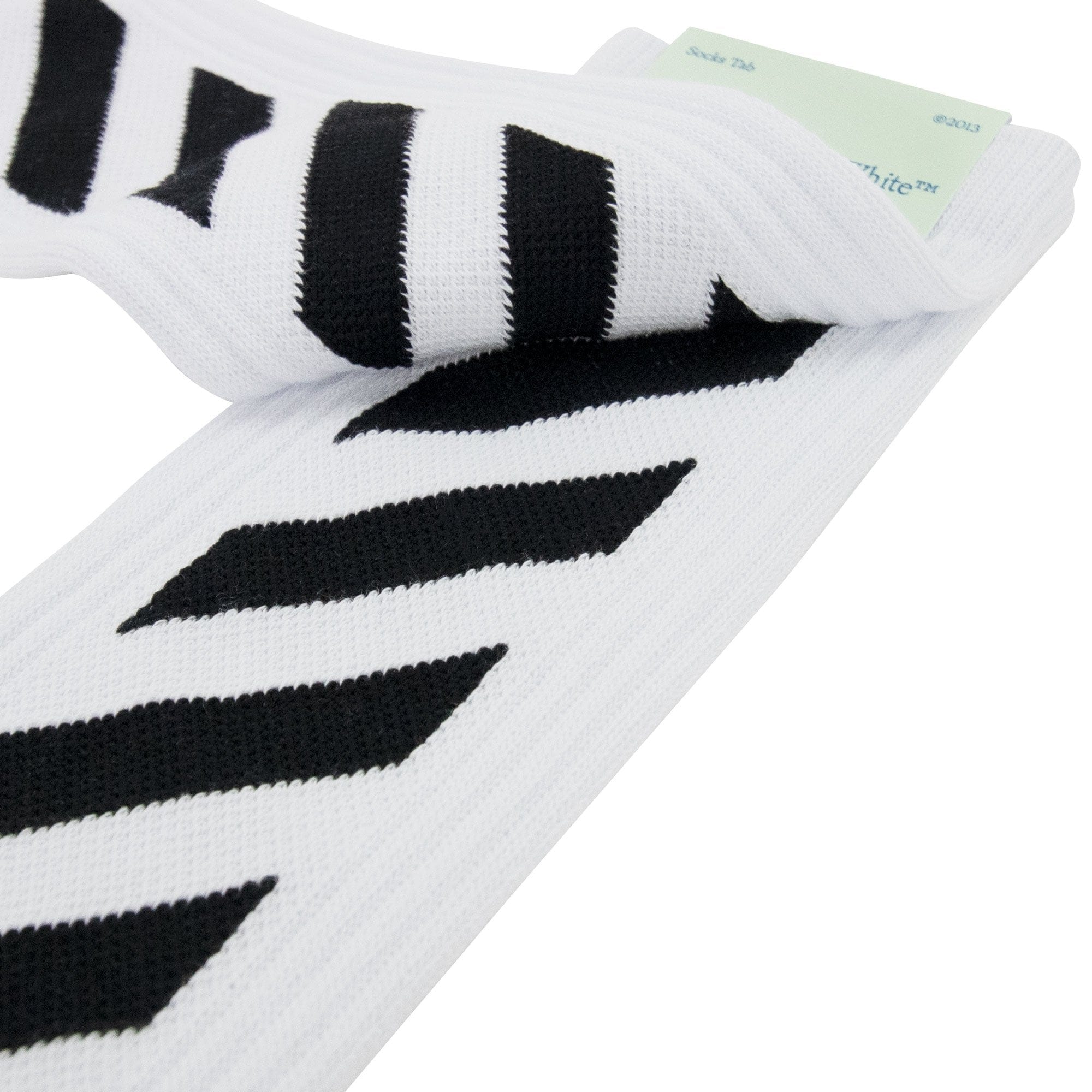 Off White Diagonals Mid Socks White/Black