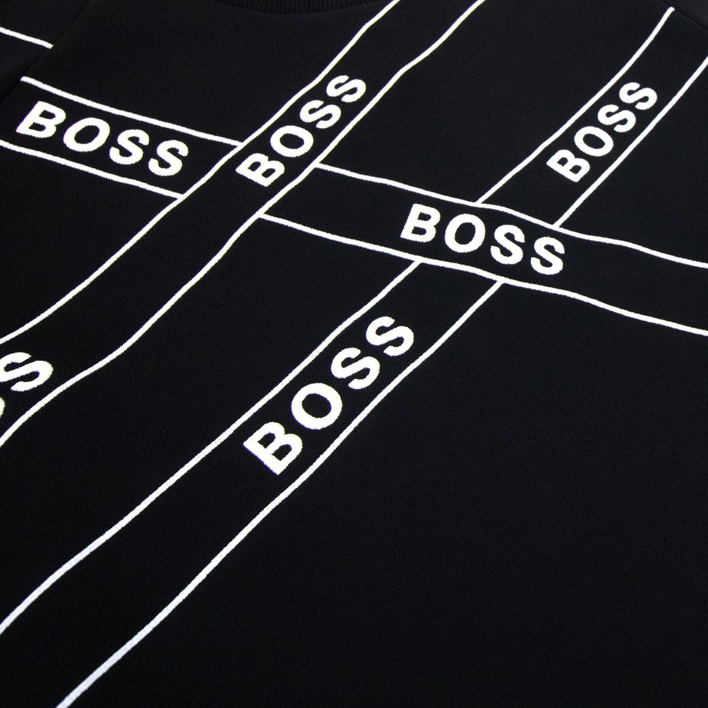 Hugo Boss Wrapped Artwork Logo Sweatshirt Black 001