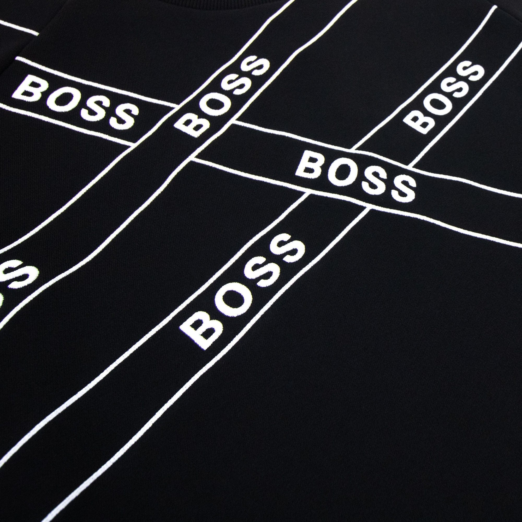 Hugo Boss Wrapped Artwork Logo Sweatshirt Black 001