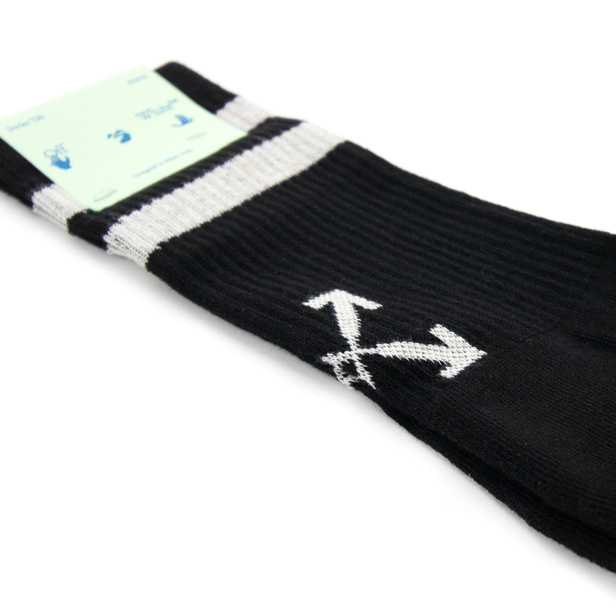 Off White Striped Arrow Socks Black/White