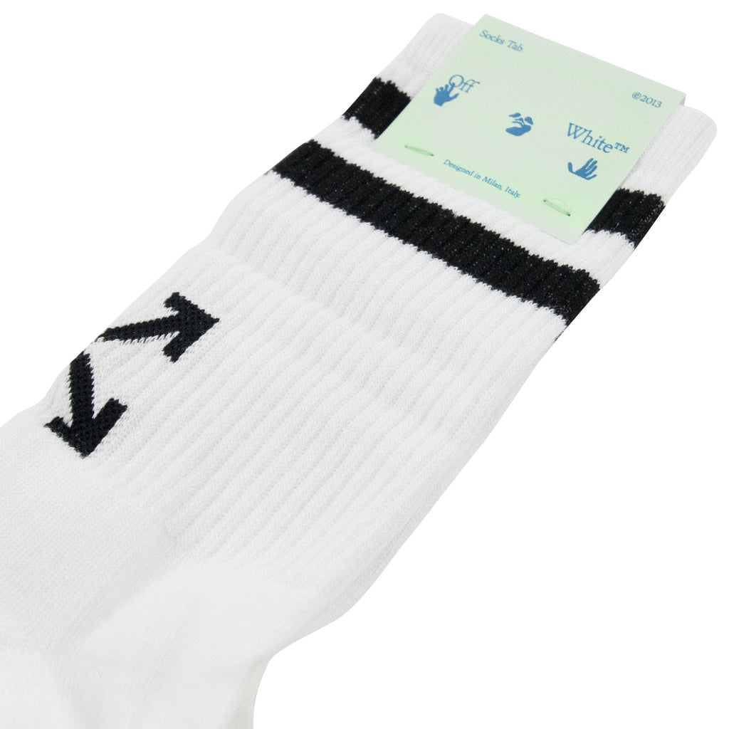 Off White Striped Arrow Socks White/Black