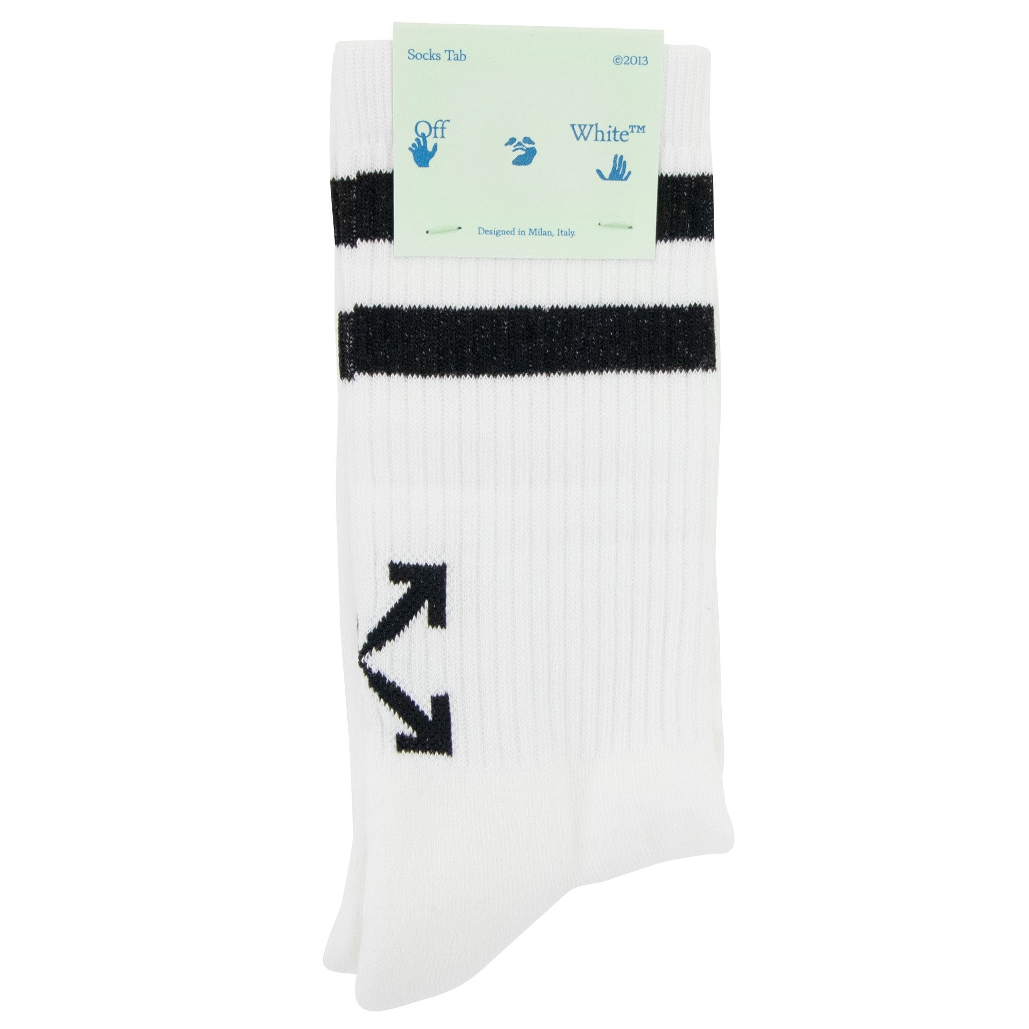 Off White Striped Arrow Socks White/Black