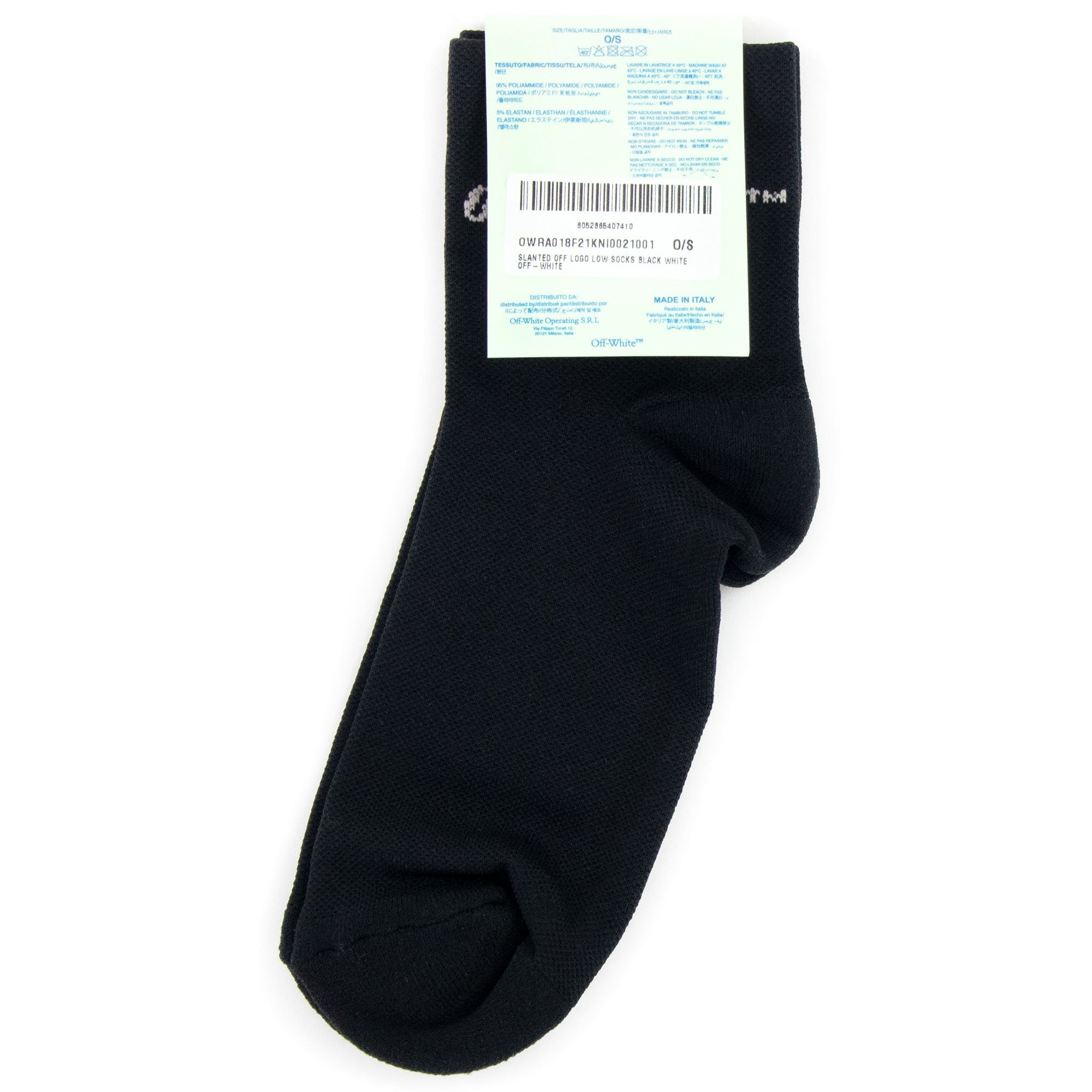 Off White Slanted Off Logo Low Socks Black/White