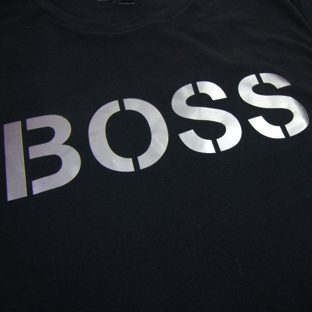 Hugo Boss Rn Special Striped Logo T Shirt Black/silver