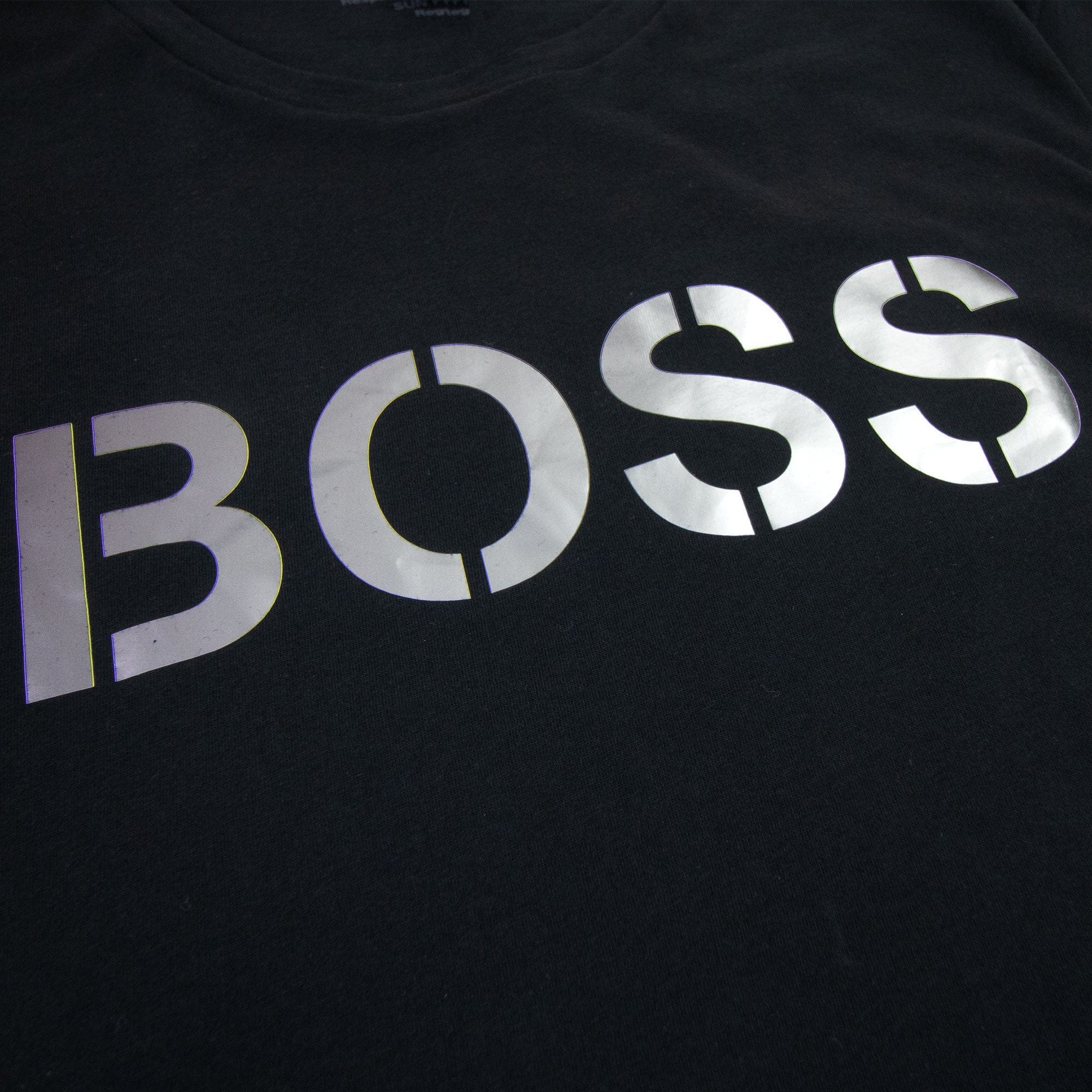 Hugo Boss Rn Special Striped Logo T Shirt Black/silver