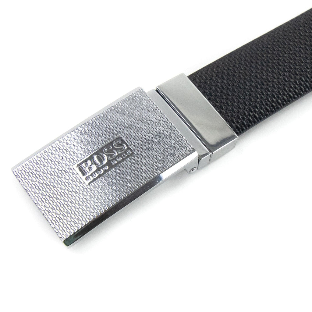 Hugo Boss Reversible Pin Plaque Buckles Leather Belt Dark Brown 002