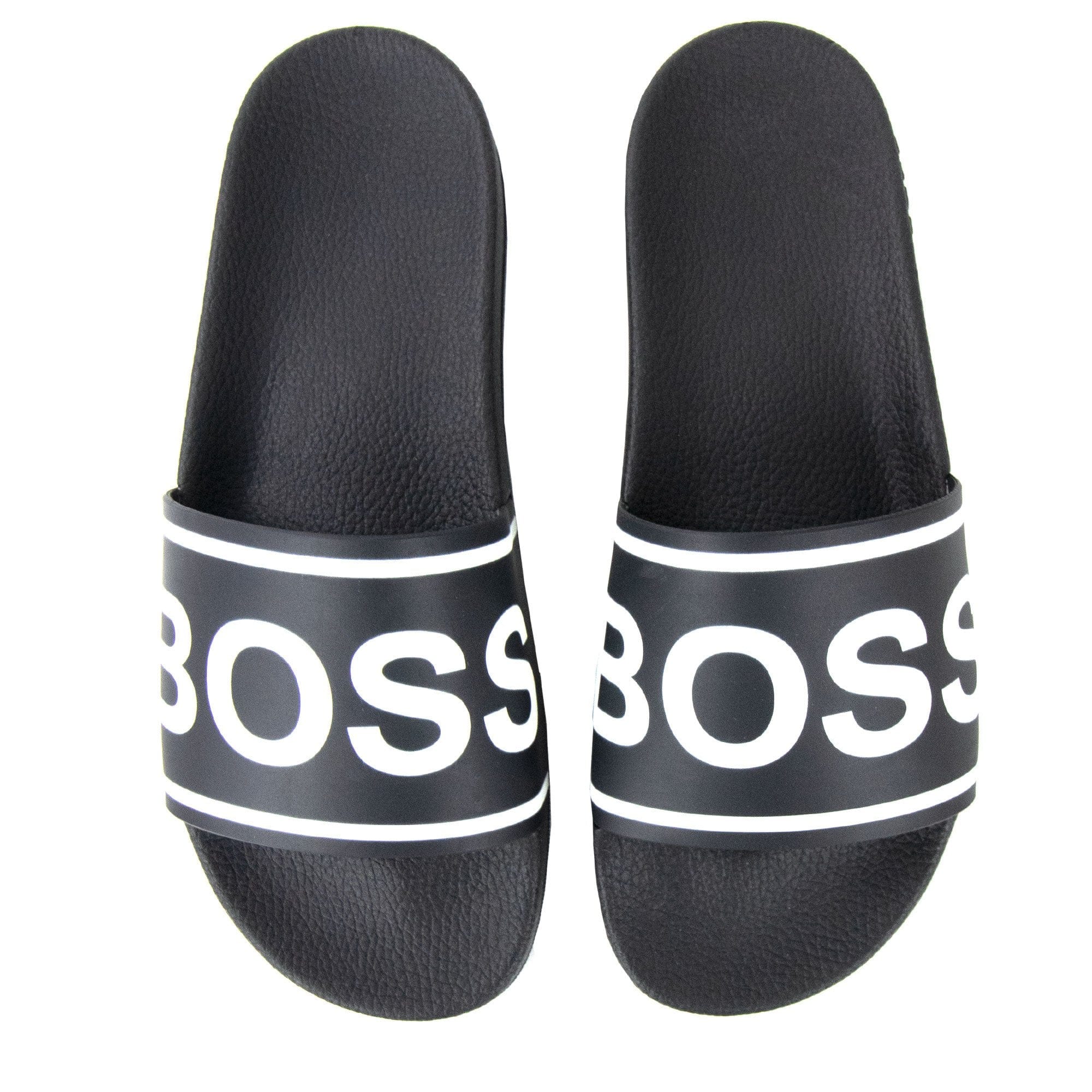 Hugo Boss Bay Stripe Logo Sliders Black 001