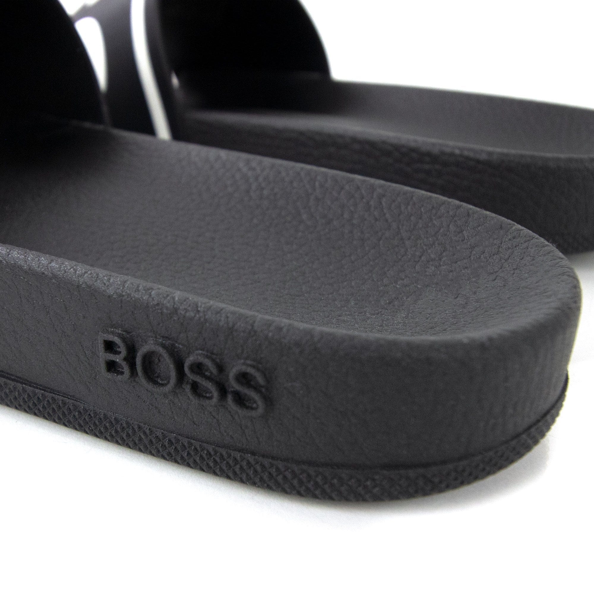 Hugo Boss Bay Stripe Logo Sliders Black 001