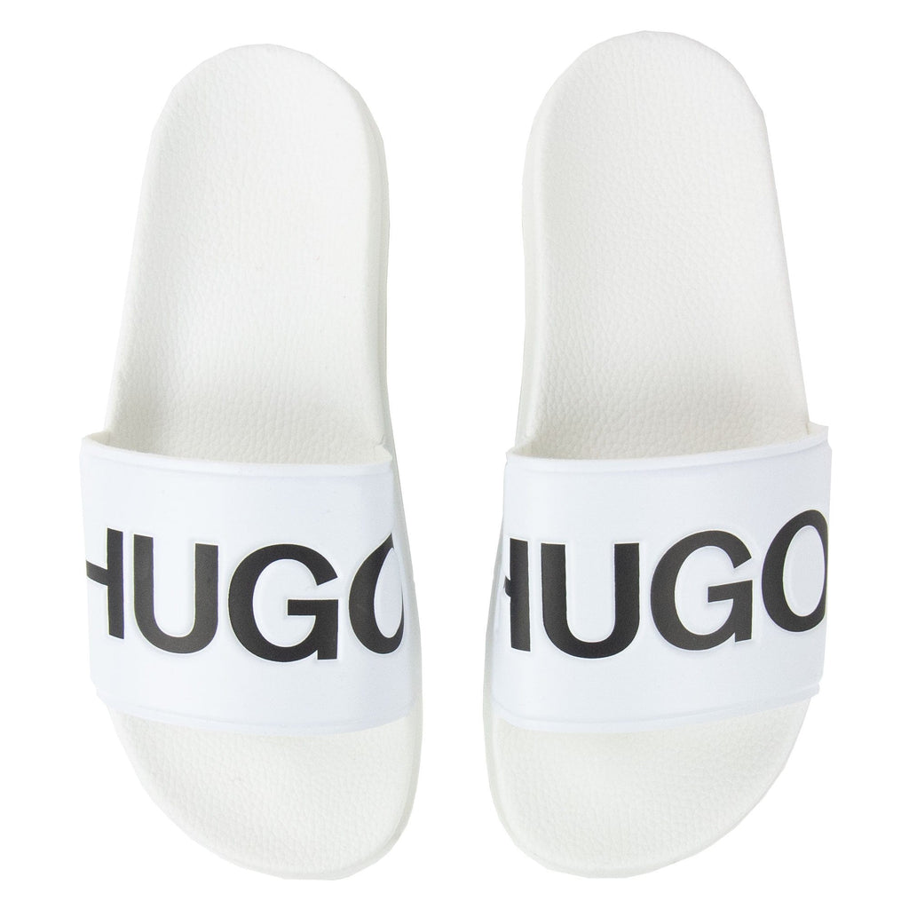 Hugo Boss Contrast Logo Sliders White 001