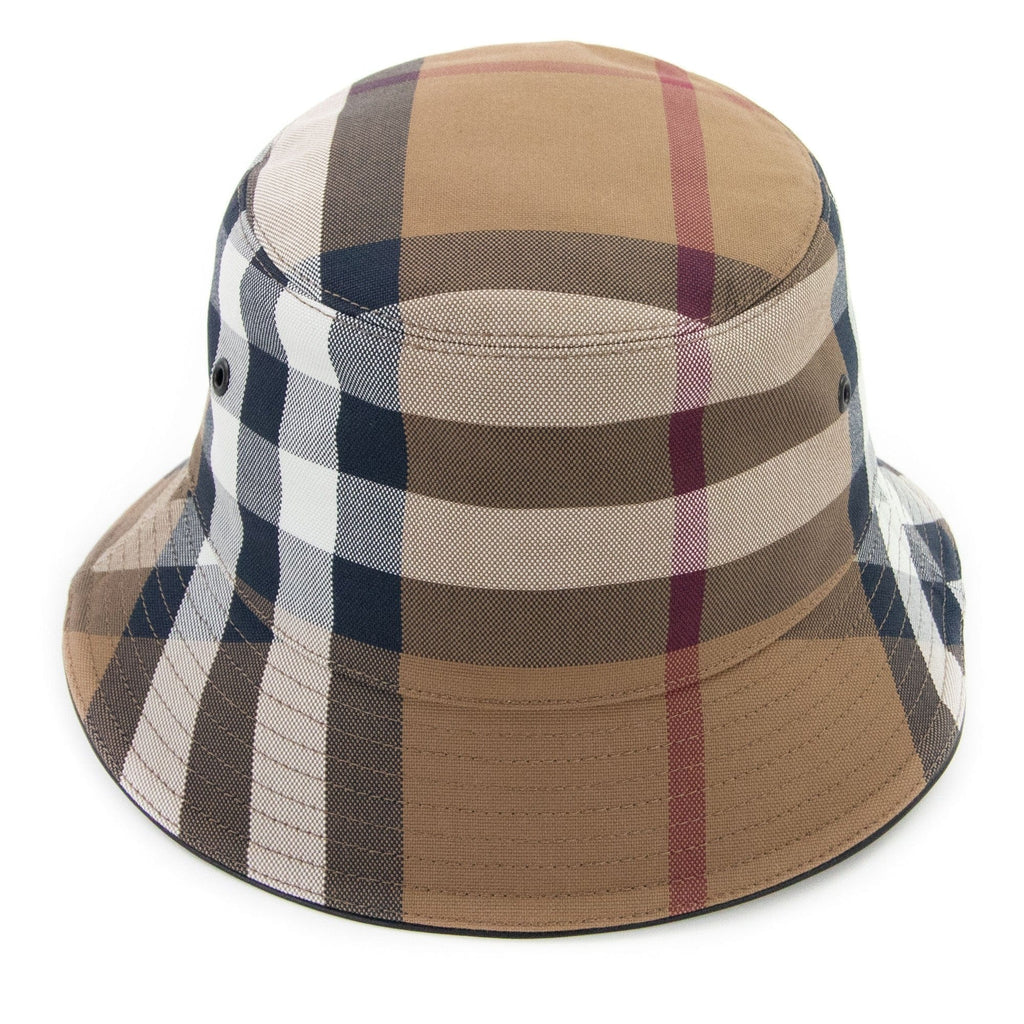 Burberry Check Cotton Canvas Bucket Hat Birch Brown