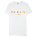 Balmain Metallic Logo Tshirt White Gad