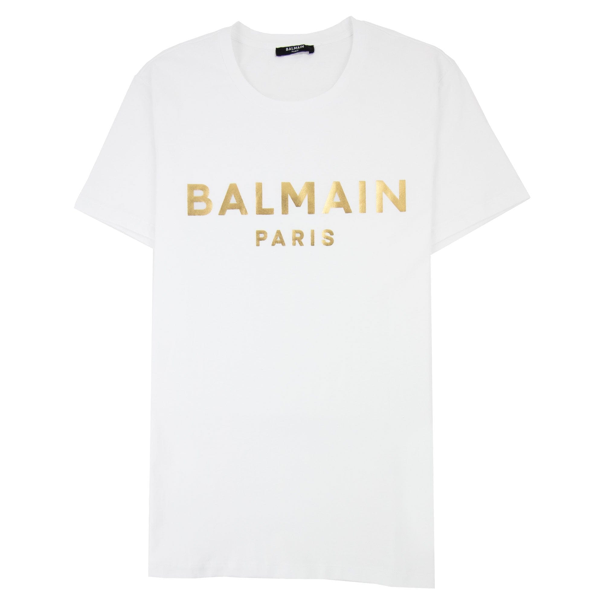 Balmain Metallic Logo Tshirt White Gad