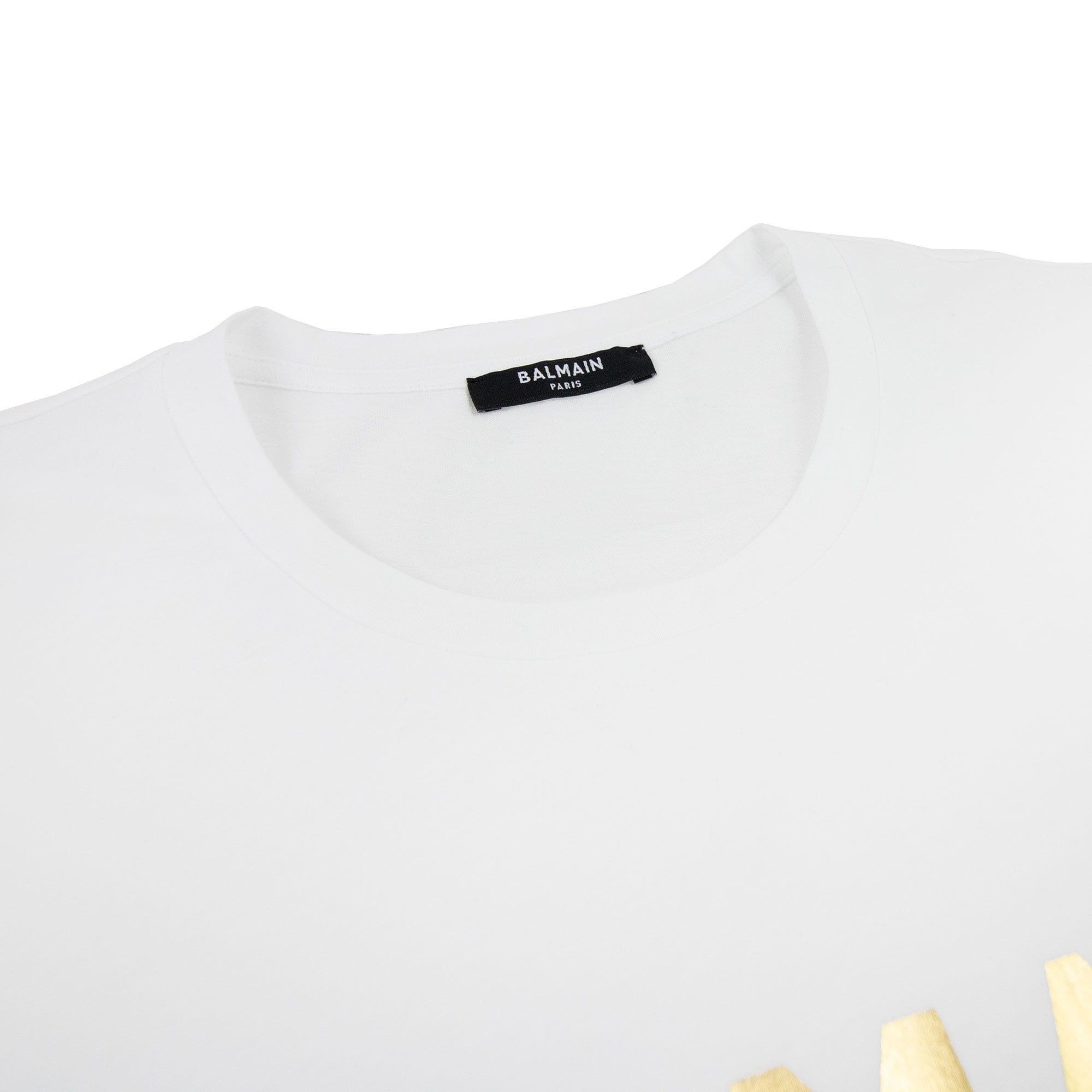 Balmain Metallic Logo Tshirt White Gad