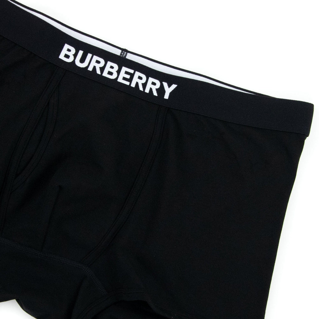 Burberry Logo Detail Stretch Cotton Boxer Shorts Black