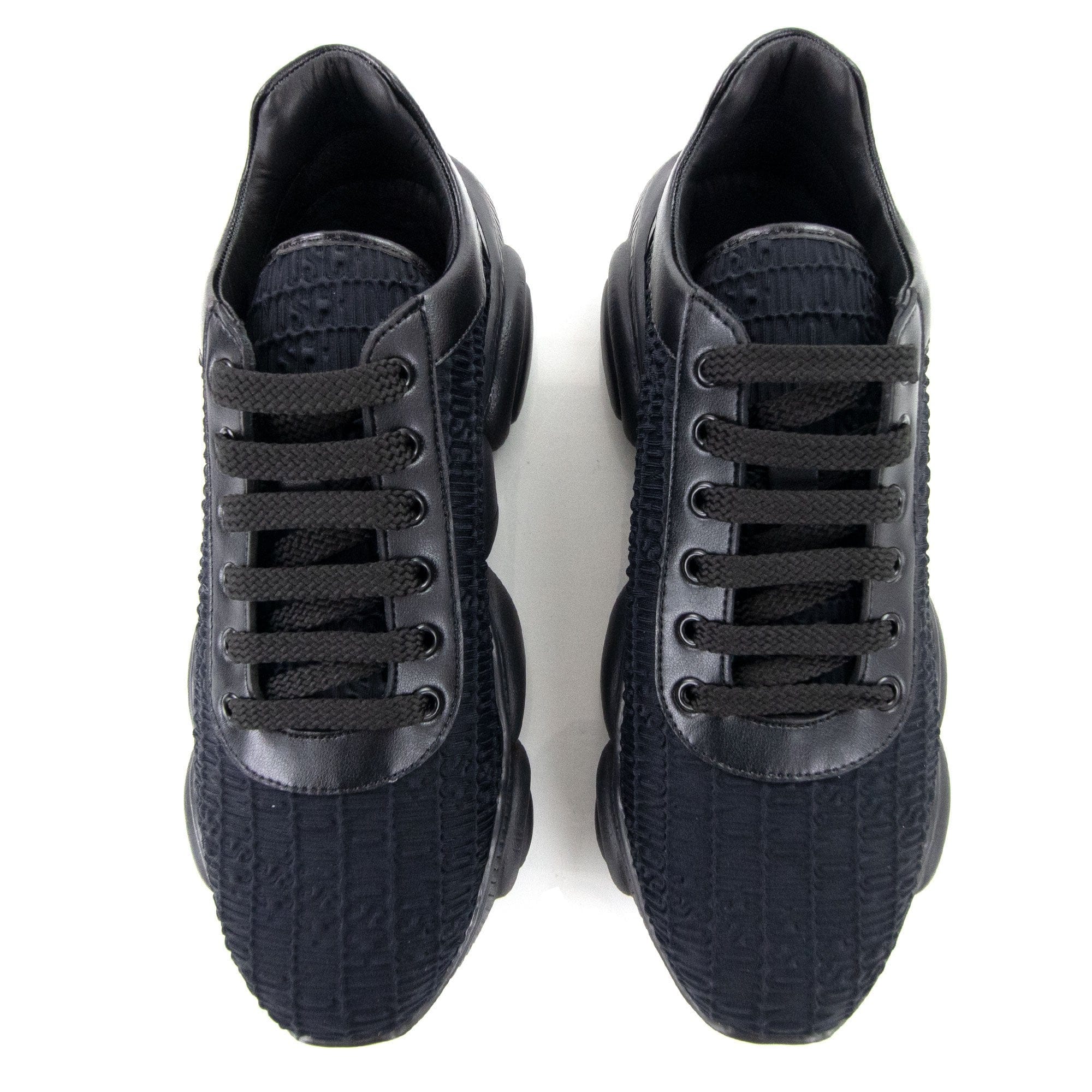 Moschino Couture All Over Logo Teddy Trainers Black
