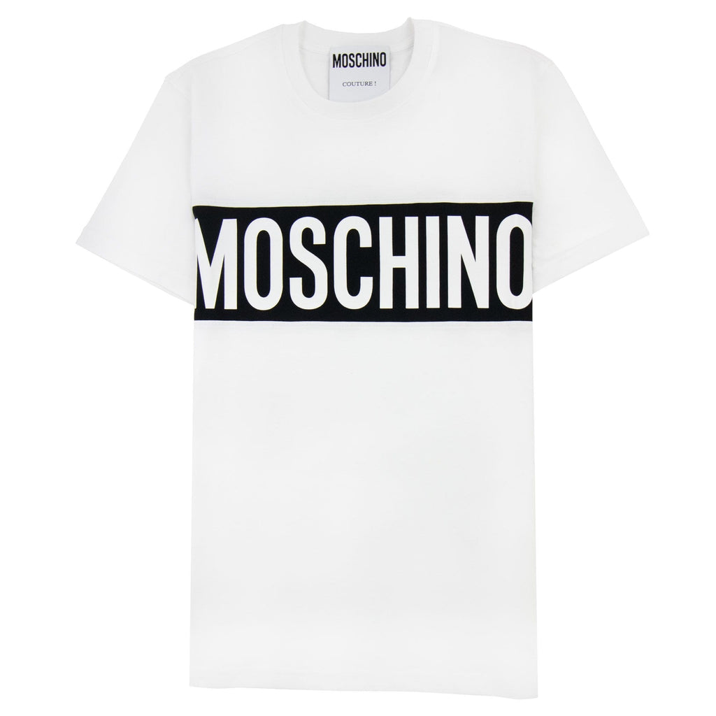 Moschino Couture Block Logo Print T Shirt White 2001