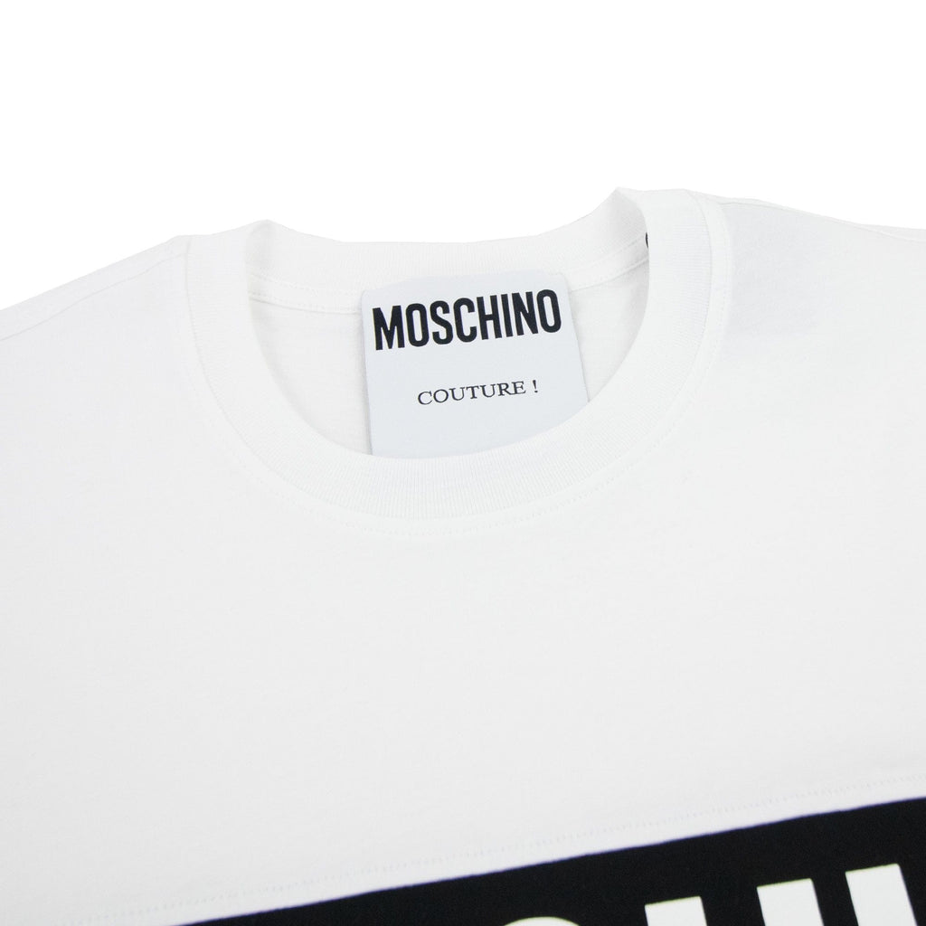 Moschino Couture Block Logo Print T Shirt White 2001