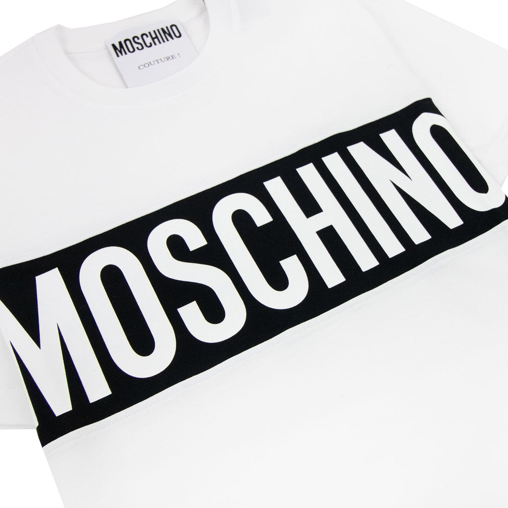 Moschino Couture Block Logo Print T Shirt White 2001