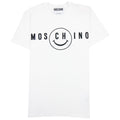 Moschino Couture Smiley Brand Print Cotton Jersey T Shirt White 1001