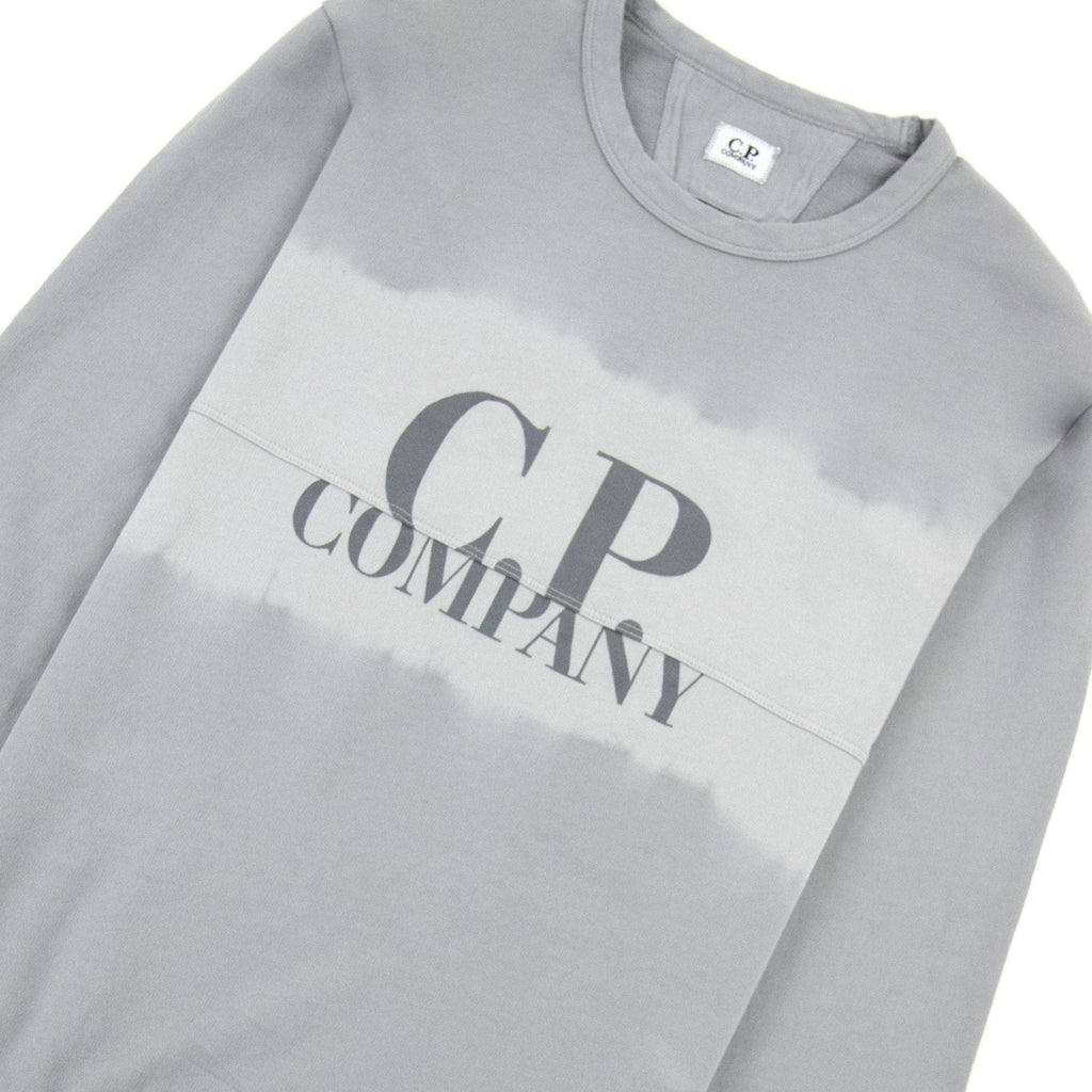 CP Company Light Fleece Tie-dye Logo Sweatshirt Griffin Grey 937