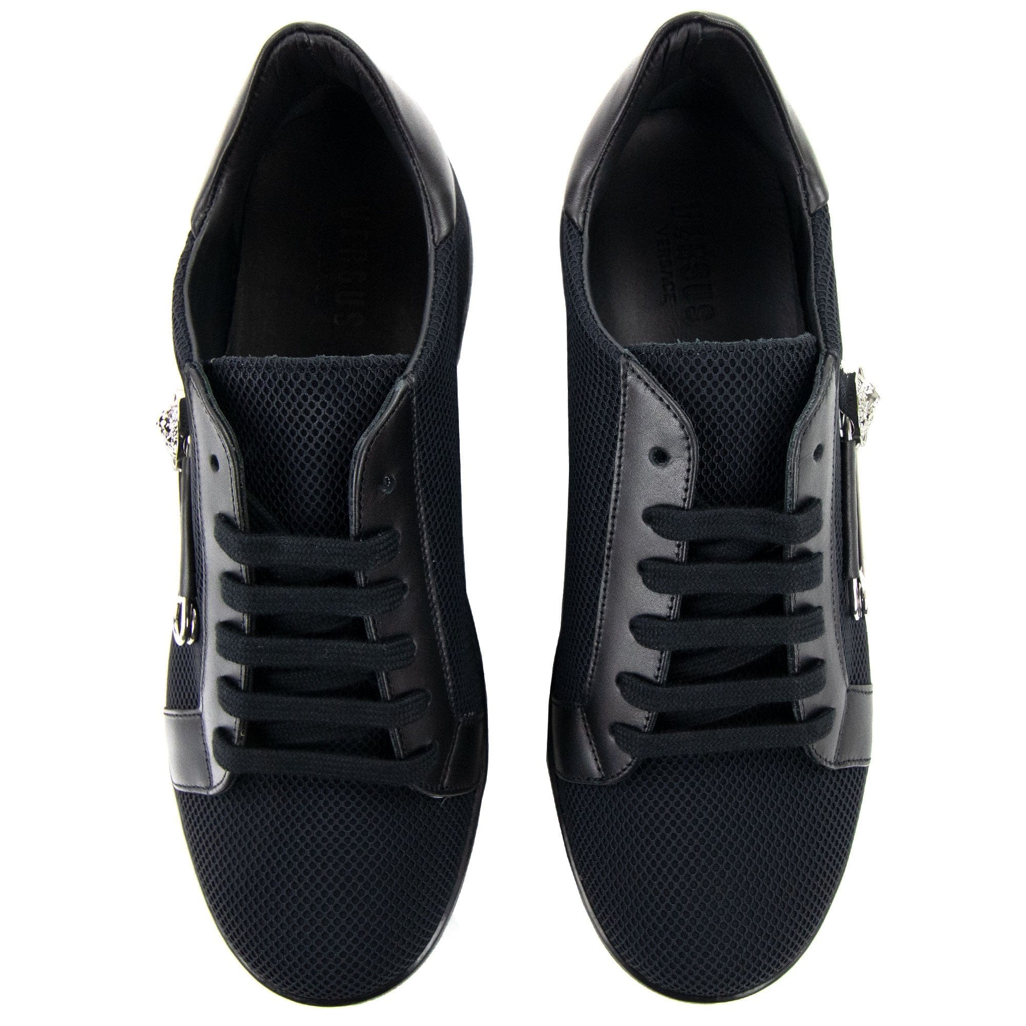 Versace Versus Mesh Trimmed Pin Low Top Sneakers Black