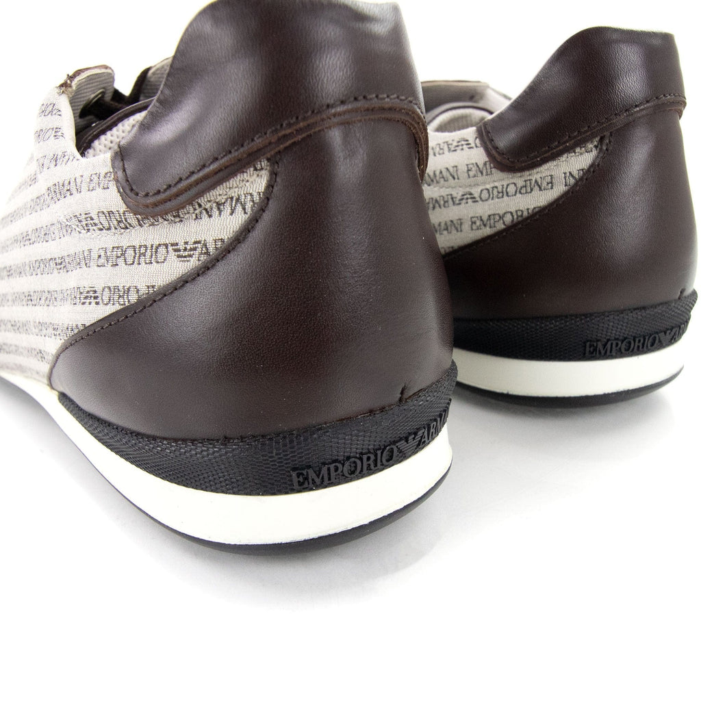 Emporio Armani All Over Print Low Sneakers Moro/ecru