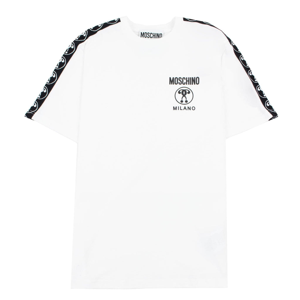 Moschino Couture Double Question Mark Organic Cotton T Shirt White 1001