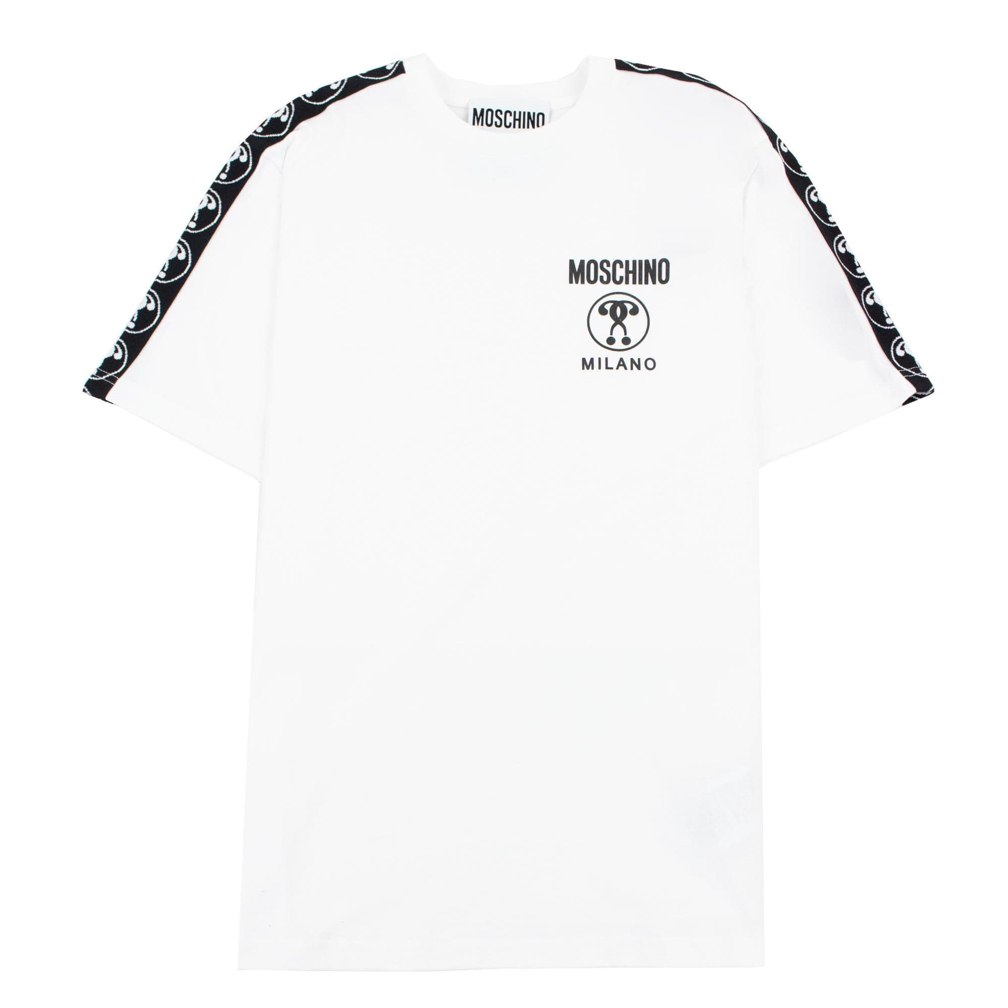 Moschino Couture Double Question Mark Organic Cotton T Shirt White 1001