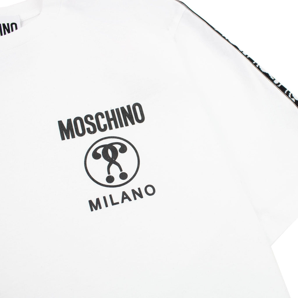 Moschino Couture Double Question Mark Organic Cotton T Shirt White 1001