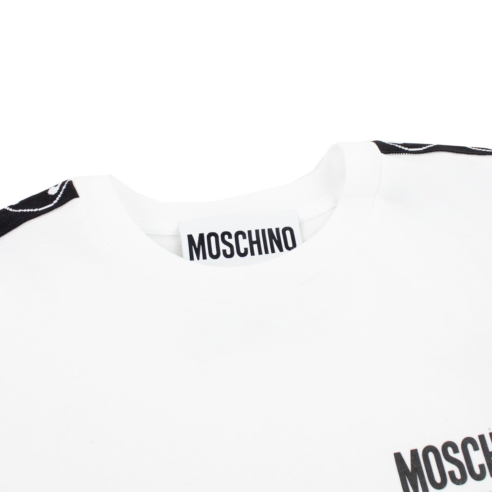 Moschino Couture Double Question Mark Organic Cotton T Shirt White 1001