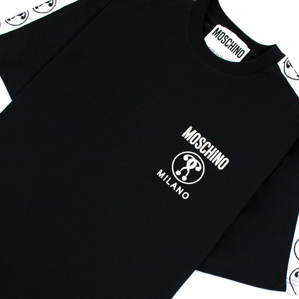 Moschino Couture Double Question Mark Organic Cotton T Shirt Black 1555