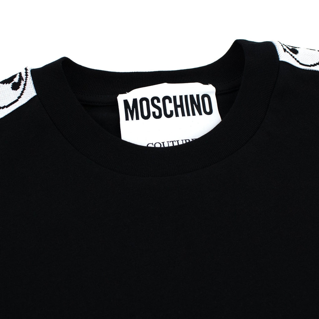 Moschino Couture Double Question Mark Organic Cotton T Shirt Black 1555