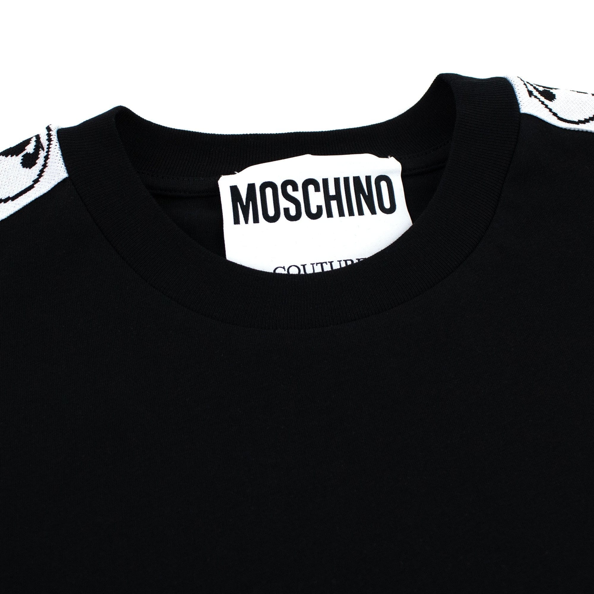 Moschino Couture Double Question Mark Organic Cotton T Shirt Black 1555