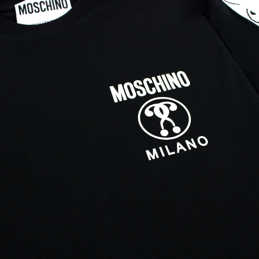 Moschino Couture Double Question Mark Organic Cotton T Shirt Black 1555