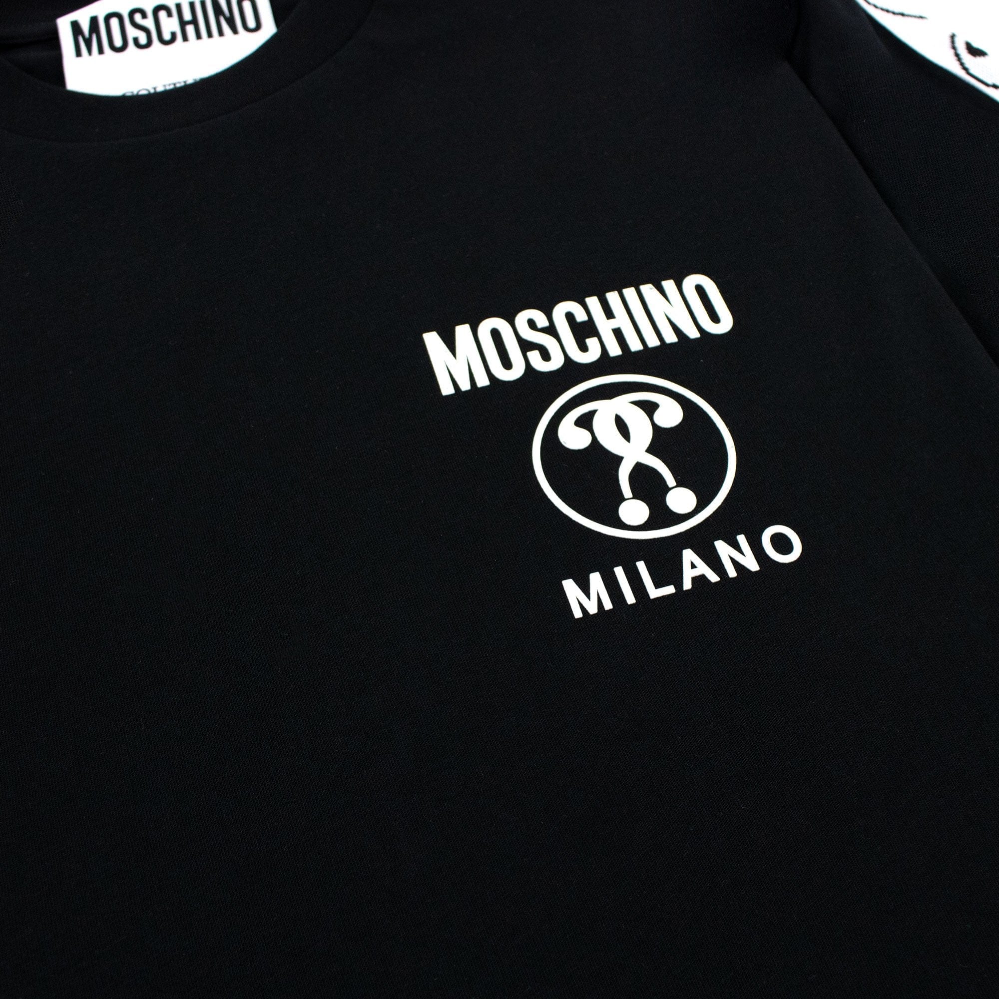 Moschino Couture Double Question Mark Organic Cotton T Shirt Black 1555