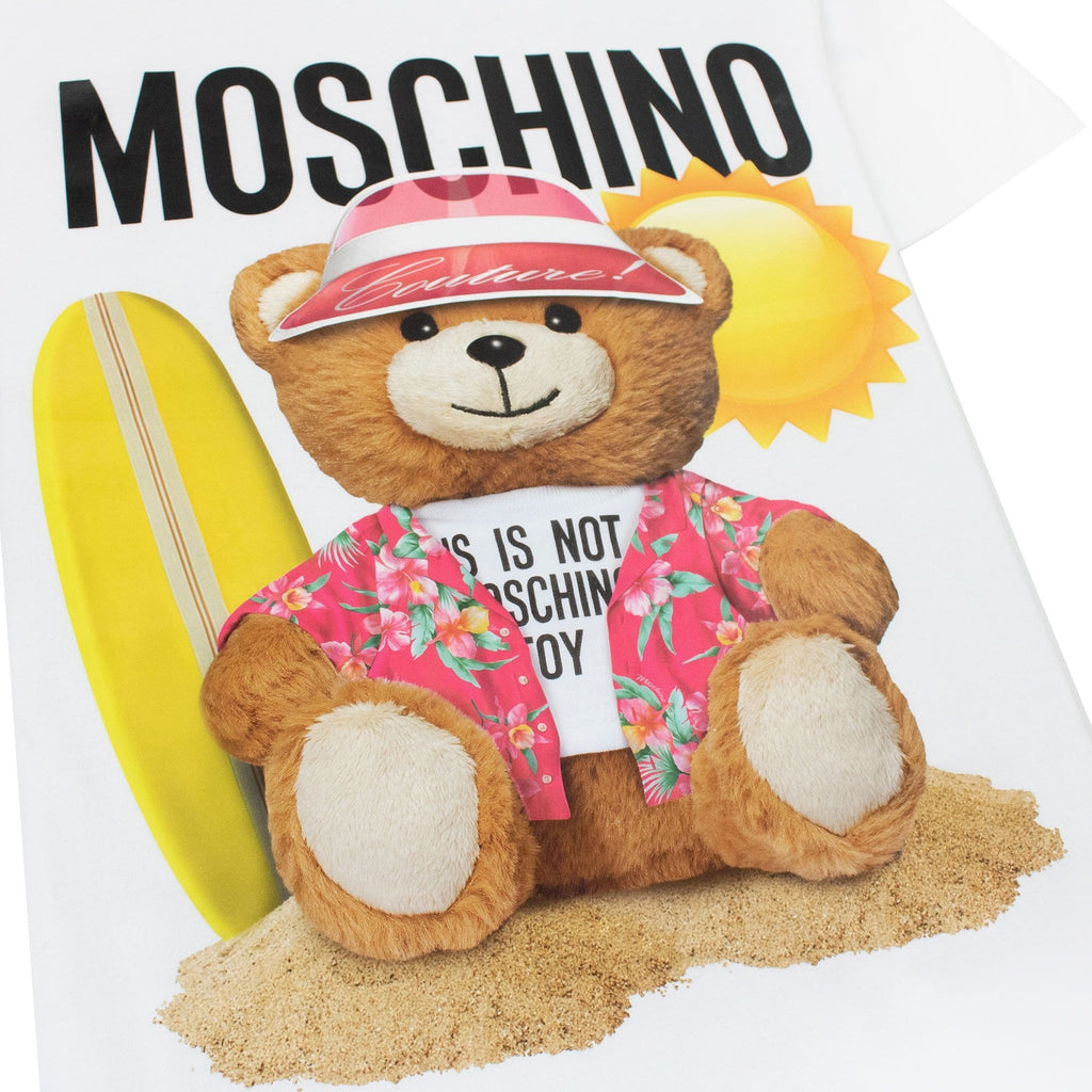 Moschino Couture Suffer Teddy Bear Organic Cotton T Shirt White 1001