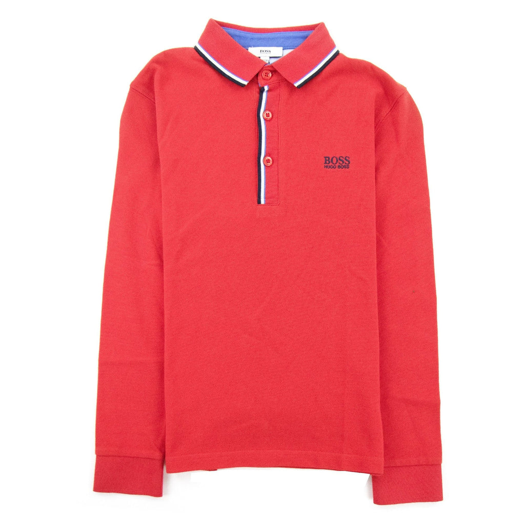 Hugo Boss Kids Twin Tipped L/s Polo Red