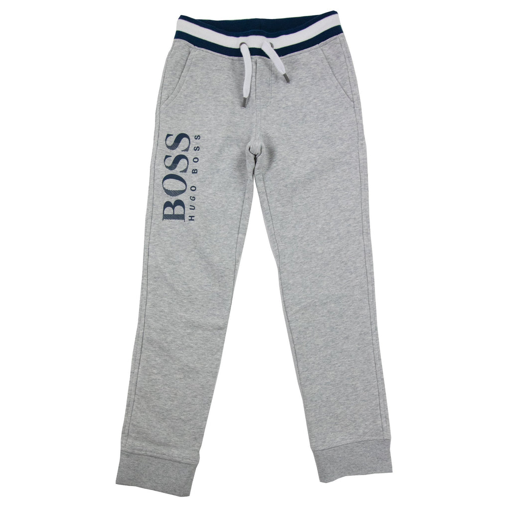 Hugo Boss Fleece Bottoms Leg Sign Grey/electric Blue