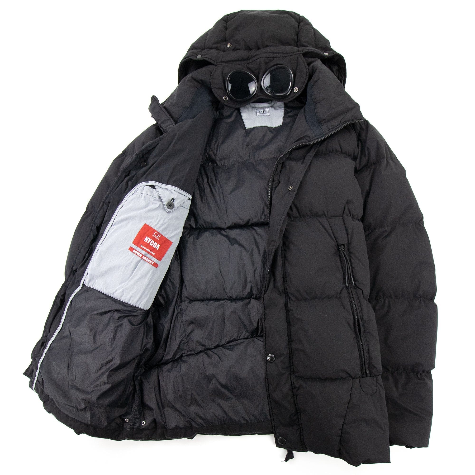 Cp Company Goggle Padding Medium Down Jacket Black 999