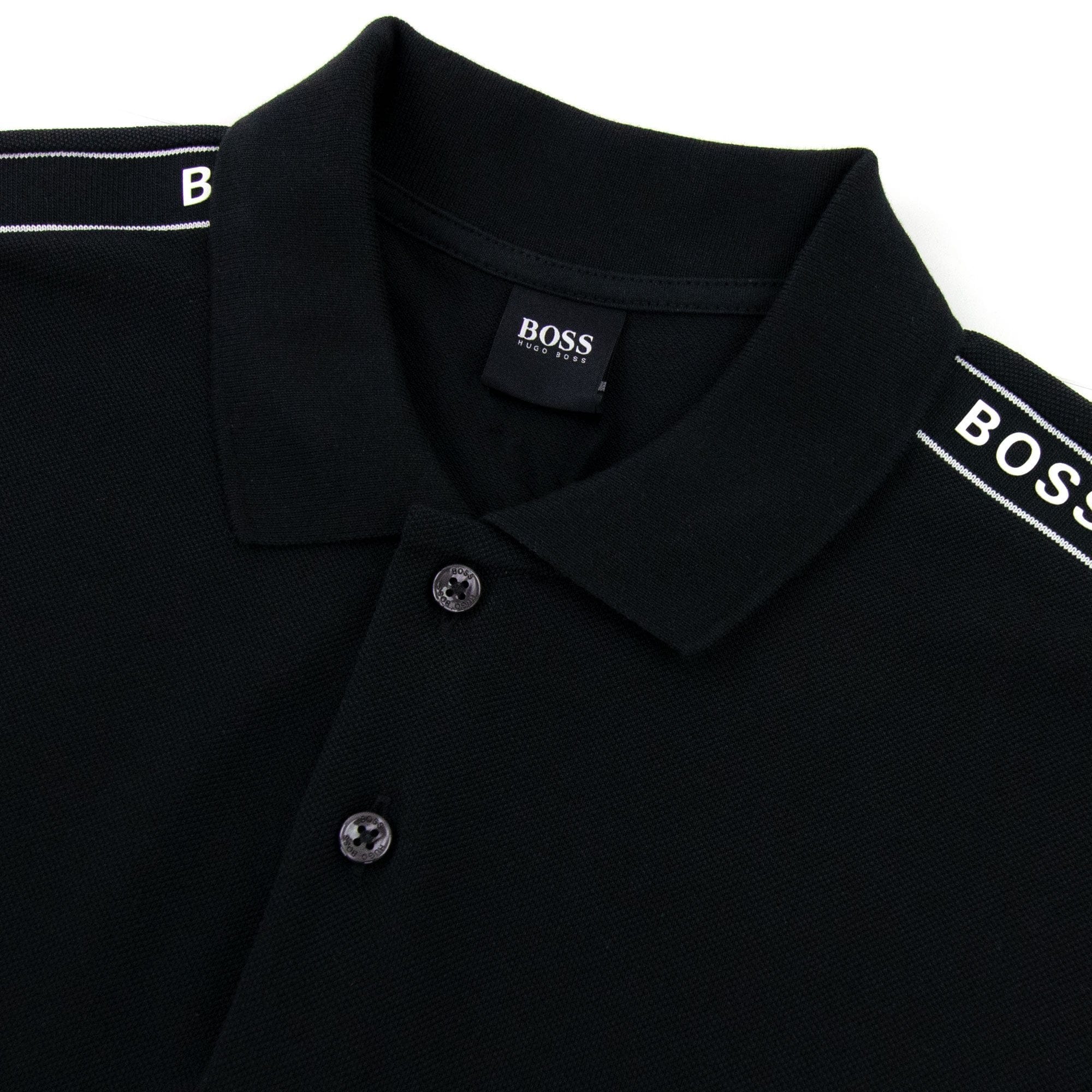 Hugo Boss Parlay Tape Detail S/s Polo Black 001